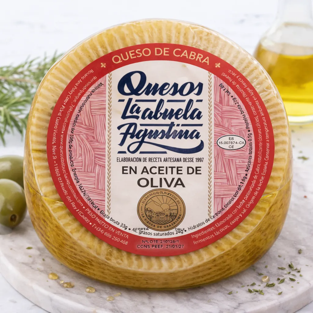 Queso de cabra en aceite de oliva Imagen de Queso de cabra en aceite de oliva